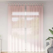 vidaXL Voile κουρτίνες με τσέπες ράβδου 2 τεμάχια Ανοιχτό Ροζ