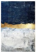 Πίνακας Σε Καμβά Dafur 2 018119 80x120xH3,5cm Grey-Blue-Gold Κάθετοι Ξύλο,Καμβάς