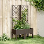 vidaXL Ζαρντινιέρα Κήπου με Καφασωτό Καφέ 80 x 40 x 142 εκ. από PP