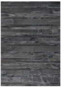 Δερμάτινο Χειροποίητο Χαλί Skin Stripes Dark Grey