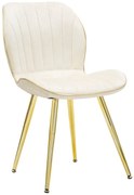 Καρέκλα 2τμχ Μπεζ/Χρυσό PARIS SPACE 58x46x77