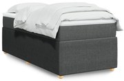 Κρεβάτι Boxspring με Στρώμα Σκούρο Γκρι 80x200 εκ. Υφασμάτινο