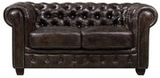 CHESTERFIELD Birmingham Καναπές 2Θέσιος Σαλονιού Καθιστικού,Δέρμα Απόχρωση Καφέ
