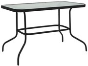 Τραπέζι Valor μέταλλο μαύρο-γυαλί 110x60x70εκ 110x60x70 εκ.