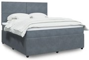 vidaXL Κρεβάτι Boxspring με Στρώμα Σκούρο Γκρι 180x200 εκ. Βελούδινο