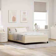vidaXL Κρεβάτι box spring με στρώμα με στρώμα Κρεμ 140 x 200 cm ύφασμα