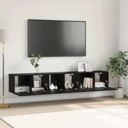 vidaXL Ντουλάπι TV 3 pcs Μαύρο 60 x 30 x 30 cm Επεξεργασμένο ξύλο