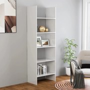 Βιβλιοθήκη Γυαλιστερό Λευκό 60 x 35 x 180 εκ. από Επεξ. Ξύλο - Λευκό