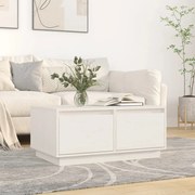vidaXL Τραπεζάκι Σαλονιού Λευκό 80 x 50 x 35 εκ. από Μασίφ Ξύλο Πεύκου