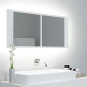 Καθρέφτης Μπάνιου με Ντουλάπι LED Λευκός 100x12x45 εκ Ακρυλικός 804980