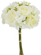 Τεχνητό Μπουκέτο Τριαντάφυλλο 00-3504-1 Φ22x39cm White Marhome Συνθετικό Υλικό