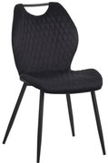 Καρέκλα Bongo βελούδο μαύρo - μαύρα μεταλλικά πόδια 56,5x47x84 εκ. 56.5x47x84 εκ.