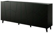 Μπουφές Etna 162588349 201x42x83cm Black Πλαστικό,Μοριοσανίδα