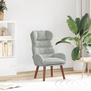 vidaXL Χαλαρωτική Πολυθρόνα Ανοιχτό Γκρι Βελούδο