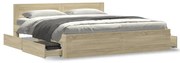 vidaXL Πλαίσιο Κρεβατιού με Κεφαλάρι Sonoma Δρυς 200x200εκ. Επεξ. Ξύλο