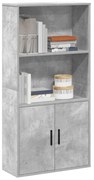 vidaXL Βιβλιοθήκη Γκρι Σκυροδέματος 60x24x120 εκ. Επεξεργ. Ξύλο