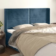 Κεφαλάρι με Πτερύγια Σκούρο Μπλε163x16x118/128 εκ. Βελούδινο - Μπλε