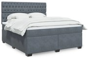 ΚΡΕΒΑΤΙ BOXSPRING ΜΕ ΣΤΡΩΜΑ ΣΚΟΥΡΟ ΓΚΡΙ 180X200 ΕΚ. ΒΕΛΟΥΔΙΝΟ 3293285