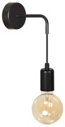 Απλίκα Φωτιστικό Τοίχου 1xE27 Ατσάλι MULTIPO Made in Poland Emibig-696/K1-Μαύρο 696/K1