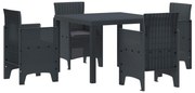 Σέτ φαγητού για κήπο 5 pcs Ανθρακί Rattan Polt