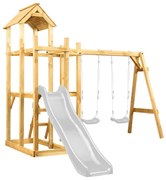 vidaXL Πύργος Παιχνιδιού 285x120x226,5 εκ. Μασίφ Εμποτ. Ξύλο Πεύκου