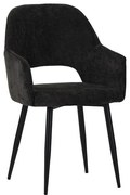 Καρέκλα - Πολυθρόνα Factols Inart μαύρο ύφασμα-πόδι μαύρο μέταλλο 53x61x84εκ 2αδα 53x61x84 εκ.