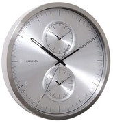 Ρολόι Τοίχου Multiple Time KA5508SI D.50cm Silver Karlsson Αλουμίνιο