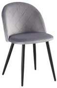 Καρέκλα Bella ΕΜ759,2 50x57x81cm Black Grey Σετ 4τμχ Metal, Fabric