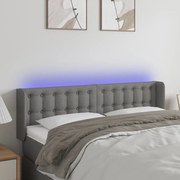 Κεφαλάρι Κρεβατιού LED Σκούρο Γκρι 147x16x78/88 εκ. Υφασμάτινο 3123669