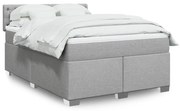 vidaXL Κρεβάτι Boxspring με Στρώμα Ανοιχτό Γκρι 140x190 εκ. Υφασμάτινο