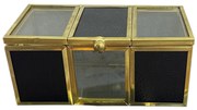 Κοσμηματοθήκη με Καπάκι 20x12x7cm Γυαλί -Μέταλλο, Μαύρο- Χρυσαφί Etoile DF-647B