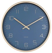 Ρολόι Τοίχου Elegance KA5720BL Φ30cm Μεταλλικό Gold-Blue Karlsson Μέταλλο