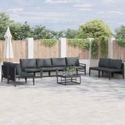 vidaXL Σετ Καναπέ Κήπου 8 pcs Ανθρακί Ατσάλι