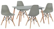 Σετ τραπεζαρίας C10229.10 5τμχ με Τραπέζι MINIMAL 120x80x73εκ. &amp; Καρέκλες TWIST Γκρί