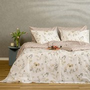 Σεντόνια Διπλά (Σετ) Melinen Casual Line Dolores Ash Εκρού Χωρίς Λάστιχο 205x270