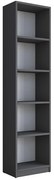 Βιβλιοθήκη Goldie pakoworld ανθρακί-λευκό 40x25x161.80εκ 182-000053