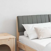 vidaXL Ταπετσαρισμένο κεφαλάρι Σκούρο Γκρι 140 cm Στερεά ξυλεία πεύκου