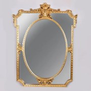 Καθρέπτης Τοίχου 751-12019 100x132cm Gold Estheti Home Γυαλί,Polyresin