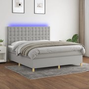 ΚΡΕΒΑΤΙ BOXSPRING ΜΕ ΣΤΡΩΜΑ &amp; LED ΑΝ.ΓΚΡΙ 180X200ΕΚ. ΥΦΑΣΜΑΤΙΝΟ 3135773