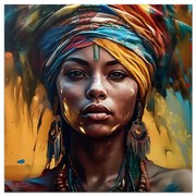Πίνακας σε καμβά Powerful Woman Megapap ψηφιακής εκτύπωσης 60x60x3εκ. GP033-0162 GP033-0162