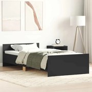 vidaXL Πλαίσιο Κρεβατιού Μαύρο 90 x 190 εκ. από Επεξεργασμένο Ξύλο
