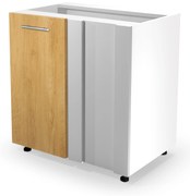 VENTO DN-100/82 corner lower cabinet, color: white / honey oak DIOMMI V-UA-VENTO-DN-100/82-D.MIODOWY DIOMMI-60-22858