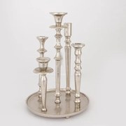 Κηροπήγιο 5 Θέσεων Μεταλλικό Ασημί 24x37εκ. ESTHETI 752-24068