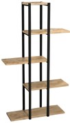 Επιδαπέδια ραφιέρα Ploko pakoworld oak-μαύρο μελαμίνης 60x24x110εκ