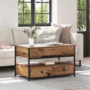 vidaXL Τραπεζάκι σαλονιού με συρτάρι Παλιό Ξύλο 85 x 50 x 50 εκ.