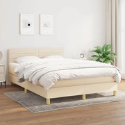 ΚΡΕΒΑΤΙ BOXSPRING ΜΕ ΣΤΡΩΜΑ ΚΡΕΜ 140X200 ΕΚ. ΥΦΑΣΜΑΤΙΝΟ 3140702