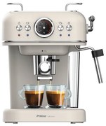 Primo PREM-40445 Μηχανή Καφέ Espresso Eco 20Bar 3σε1 Αναλογικό καντράν θερμοκρασίας Ιβουάρ-Chrome