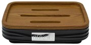 Σαπουνοθήκη Luna 830190 8,5x12x3,5cm Black-Natural Ankor Ξύλο