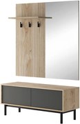 Έπιπλο εισόδου Basic Χρώμα: Jackson Hickory +Γραφίτης 104x170x39cm