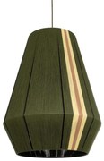 02335 GloboStar®  SALERNO 02335 Boho Κρεμαστό Φωτιστικό Πλέγμα Μονόφωτο 1 x E27 IP20 Πράσινο, Μπεζ &amp; Καφέ Νήμα - Μ50 x Π50 x Υ60cm